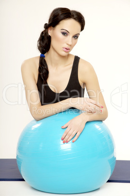 Woman with fitness ball