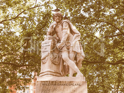 Retro looking Shakespeare statue in London