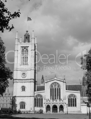 Black and white St Margaret Church in London