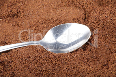 milled coffee and one teaspoon