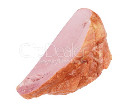 Piece of Boiled and Smoked Meat Isolated