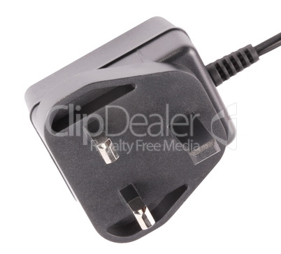 UK Outlet Plug with Cord Isolated