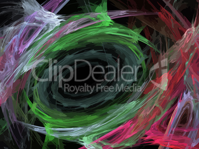image of one Digital Fractal on Black Color