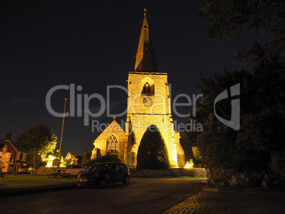 St Mary Magdalene church in Tanworth in Arden at night