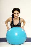 Woman with fitness ball