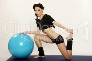 Woman with fitness ball