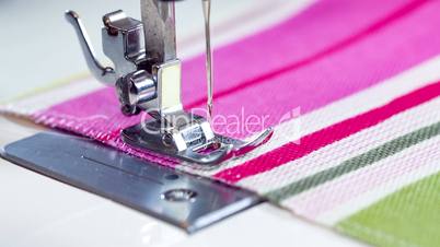 Sewing machine showing process