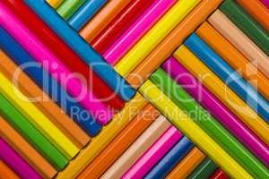 Abstract composition of a set wooden colour pencils.