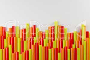 Collection colored drinking straws