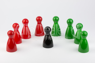 Conceptual game pawns.