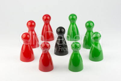 Conceptual game pawns.