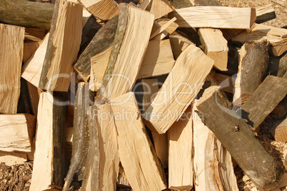 Big pile of firewood hornbeam