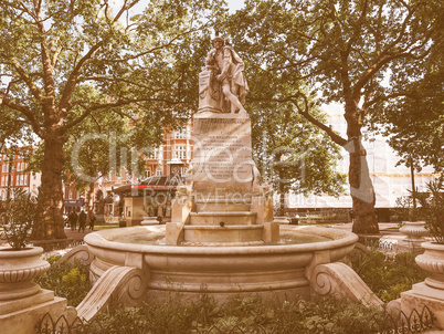 Retro looking Shakespeare statue in London