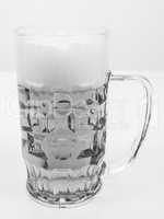 Black and white Lager beer glass