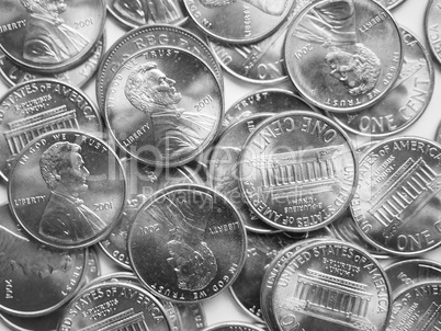 Black and white Dollar coins background