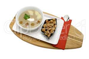 cream soup with croutons