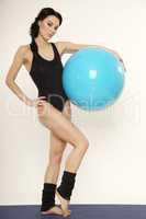 Woman with fitness ball