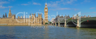 Westminster Bridge and Houses of Parliament in London