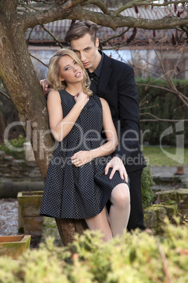 Portrait of young couple in love posing