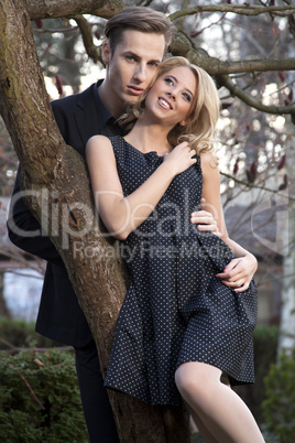 Portrait of young couple in love posing