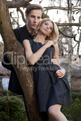 Portrait of young couple in love posing