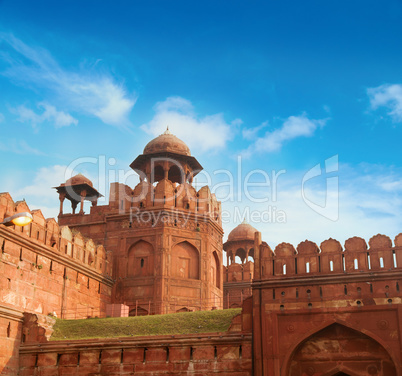 The Red Fort on sunny day