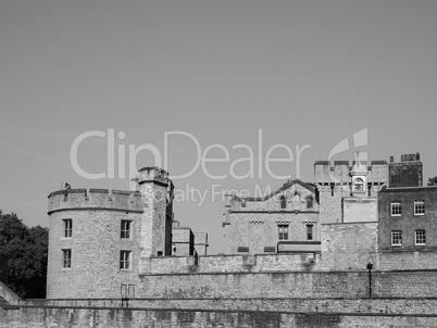 Black and white Tower of London