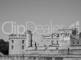 Black and white Tower of London