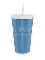 Paper cup with straw