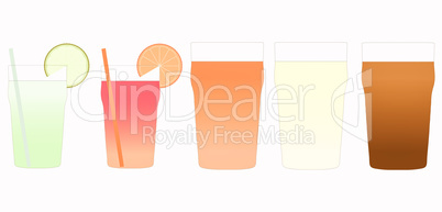 Cocktail and beer illustration