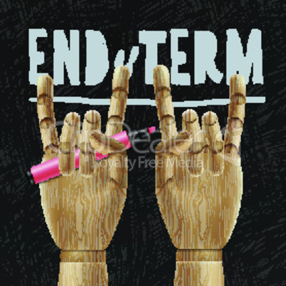 Schools out, end of term, education poster, vector illustration.