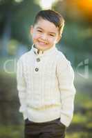Young Mixed Race Boy Portrait Outdoors