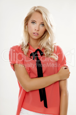 Young pretty woman with beautiful blond hairs