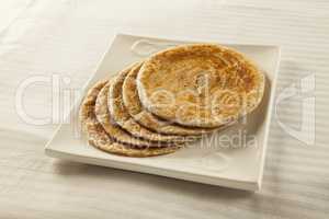 Bran Paratha, wheat plain roti