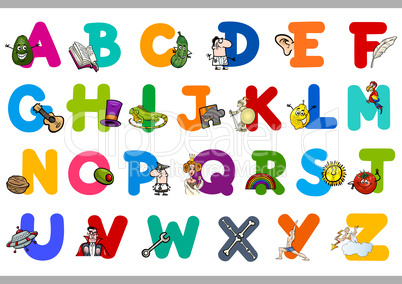 alphabet with objects for kids