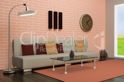 modern living room 3d