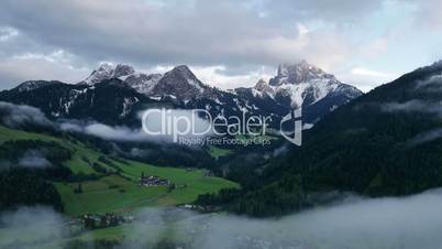 time lapse zoom fog clouds over prags valley dolomites 11717