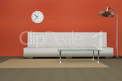 Simple modern living room 3d