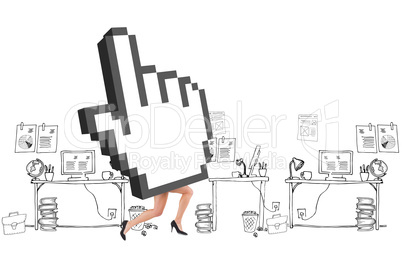 Composite image of cursor with legs