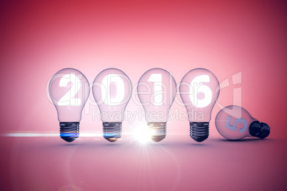 Composite image of 2016 with light bulb