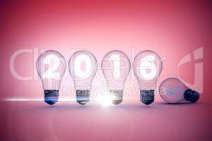 Composite image of 2016 with light bulb