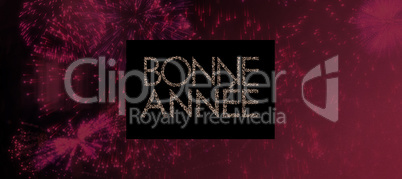 Composite image of glittering bonne annee