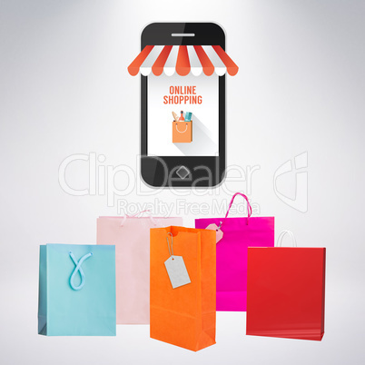 Composite image of new online shopping application