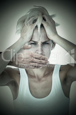 Composite image of close up of businessman offering handshake