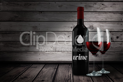 Composite image of red wine