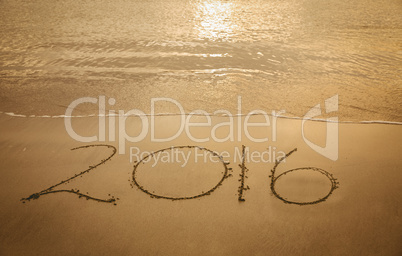 2016 on sand at beach