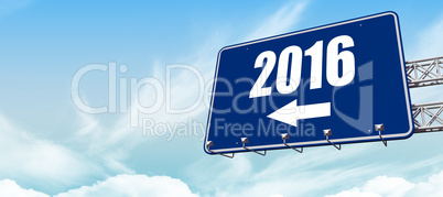 Composite image of blue billboard