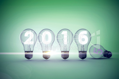 Composite image of 2016 with light bulb