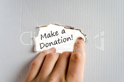 Make a donation text concept