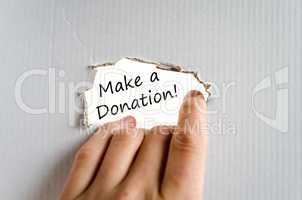 Make a donation text concept